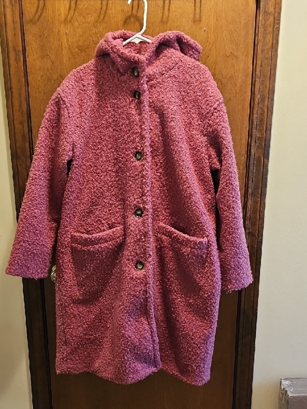 a new day Pink Hooded Teddy Coat